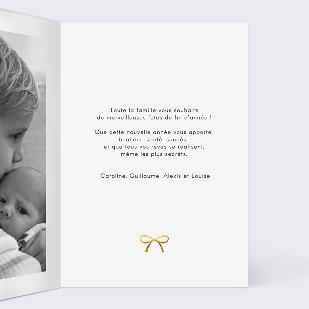 Carte de Noël Cadeau Photo Intérieur Droit