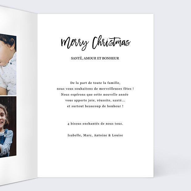 Carte de Noël Multiphoto Chic Intérieur Droit
