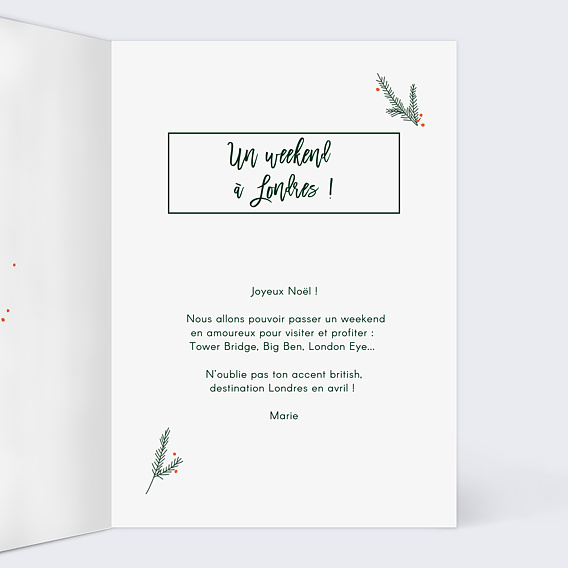 Carte de Noël Bon pour Noël Intérieur Droit