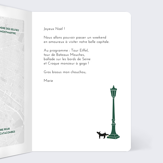 Carte de Noël  Bon pour Paris Intérieur Droit