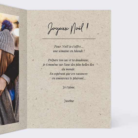 Carte de Noël  Esprit Chiné I Intérieur Droit