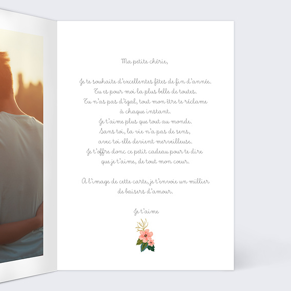 Carte de Noël Jolies lettres Intérieur Droit