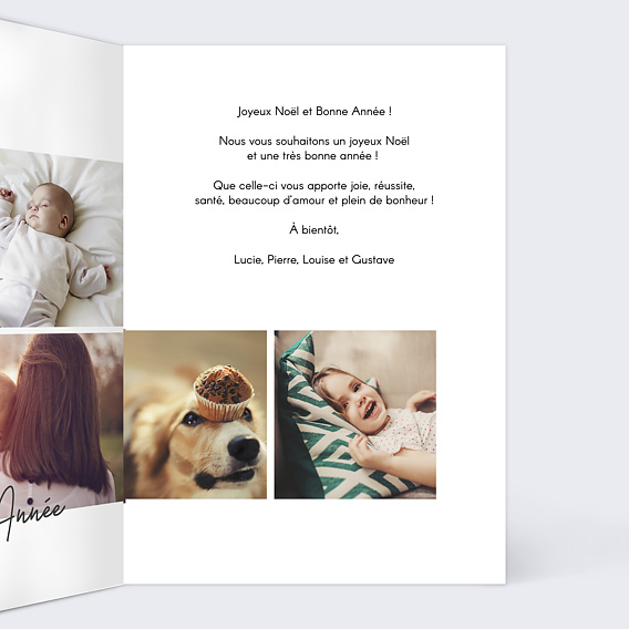 Carte de Noël  Multiphoto Joyeux Noël Intérieur Droit