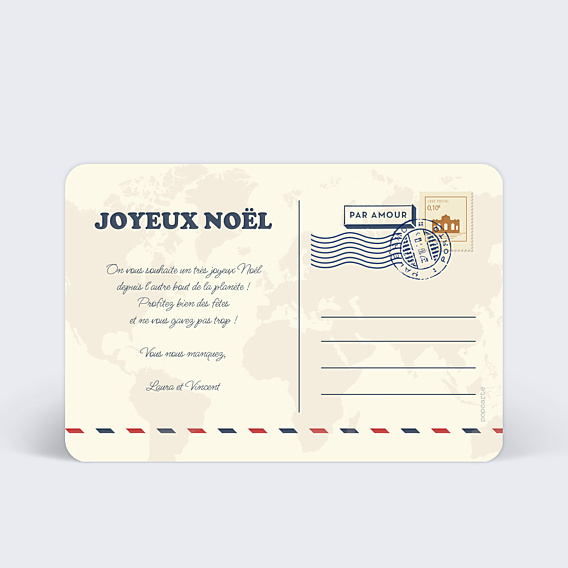 Carte de Noël Voyage Noël