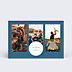 Carte de Noël Fond bleu 3 photos