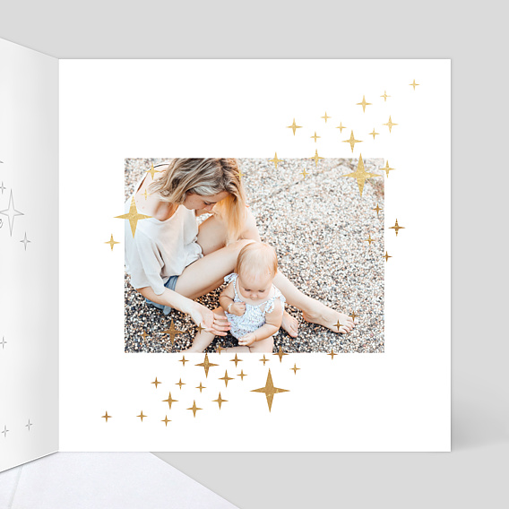 Carte de Noël Découpe Étoiles Intérieur Droit