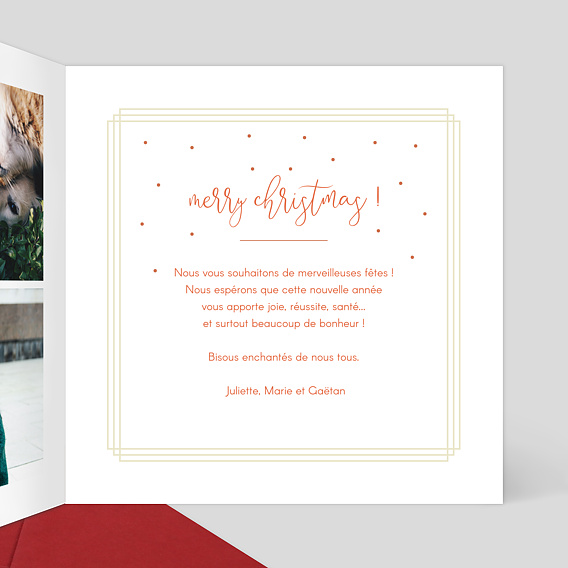 Carte de Noël  Dorure Hello Christmas Intérieur Droit