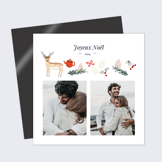 Carte de Noël Fin d'Année Bon Pour