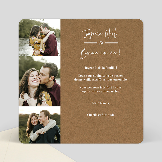 Carte de Noël  Bohème Verso