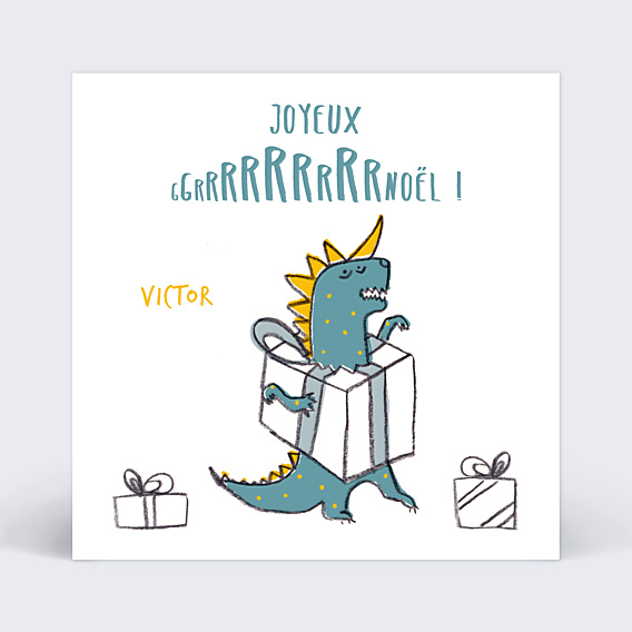 Carte de Noël Dinosaure