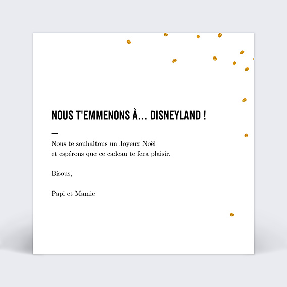 Carte de Noël Poussière d'étoiles - Bon pour Verso