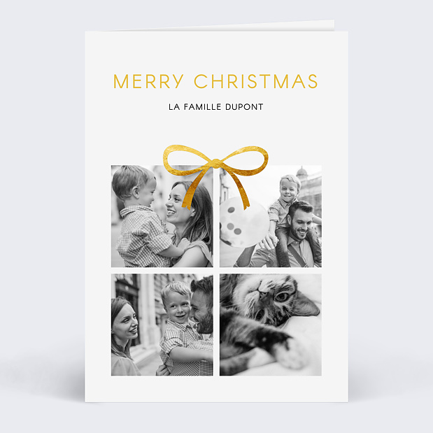 Carte de Noël Cadeau Photo Recto