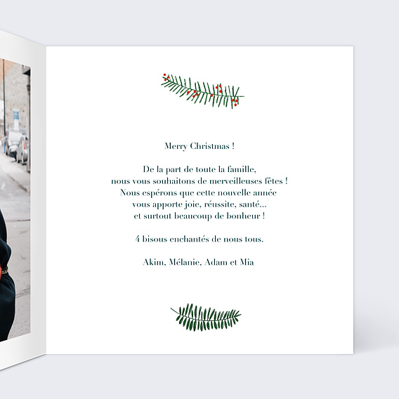Carte de Noël Multiphoto Festif Intérieur Droit