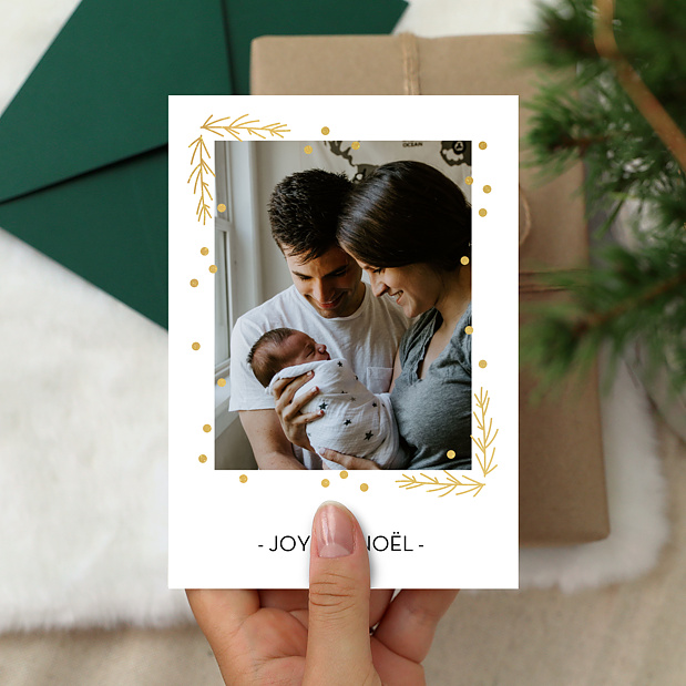 Carte de Noël Cadre Végétal Ocre
