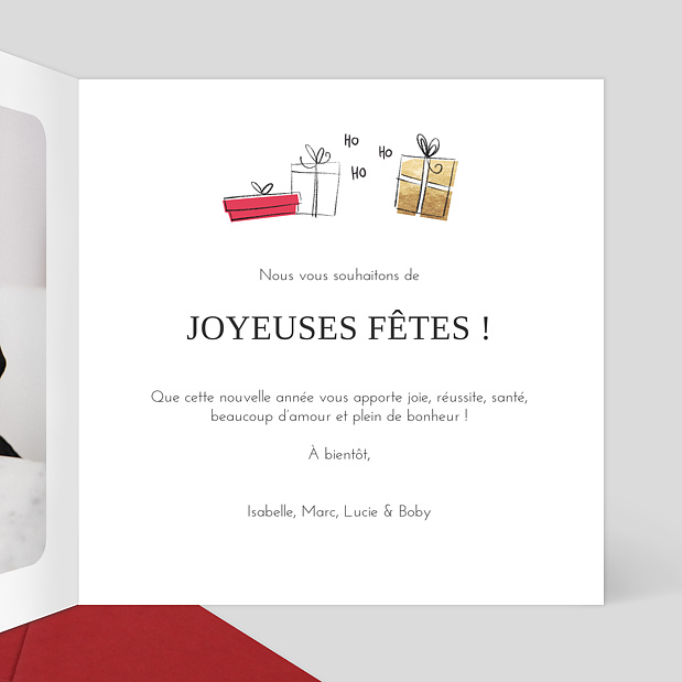 Carte de Noël Père Noël Intérieur Droit