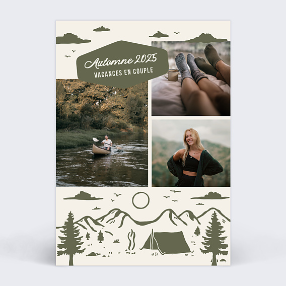 Carte postale Camping Automnal Vert