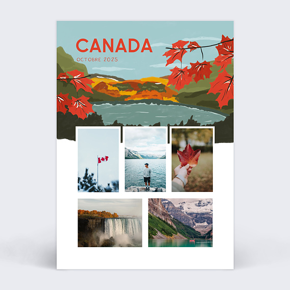 Carte Postale Canada Illustrée