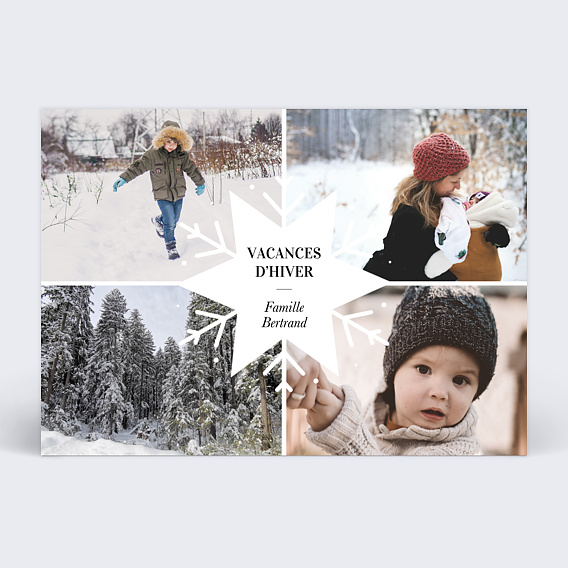 Carte postale Etiquette Flocon