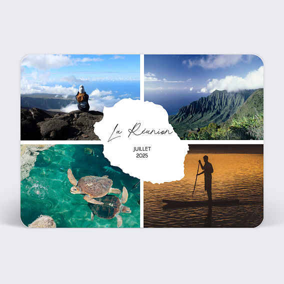 Carte postale Étiquette La Réunion