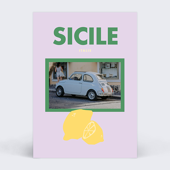 Carte postale Funky Lilas