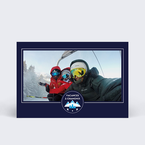Carte postale Hiver Blason photo seule