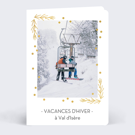 Carte Postale Hiver Cadre V�g�tal Dor�