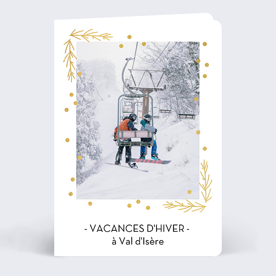 Carte postale Hiver Cadre Végétal Ocre