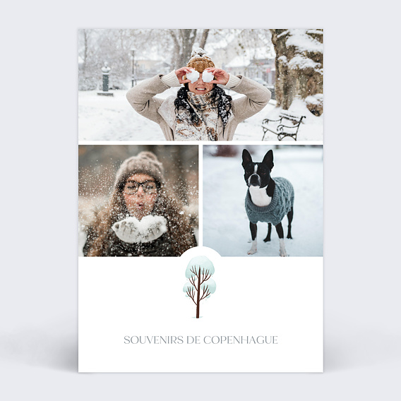 Carte postale Hiver entre amis