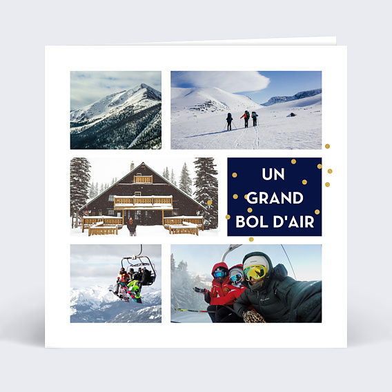 Carte postale Hiver Multiphoto Bleu