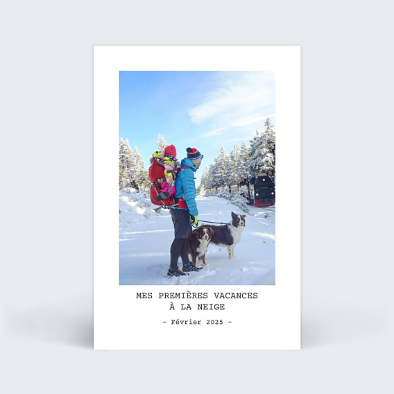 Carte Postale Hiver Polaro�d Simple 