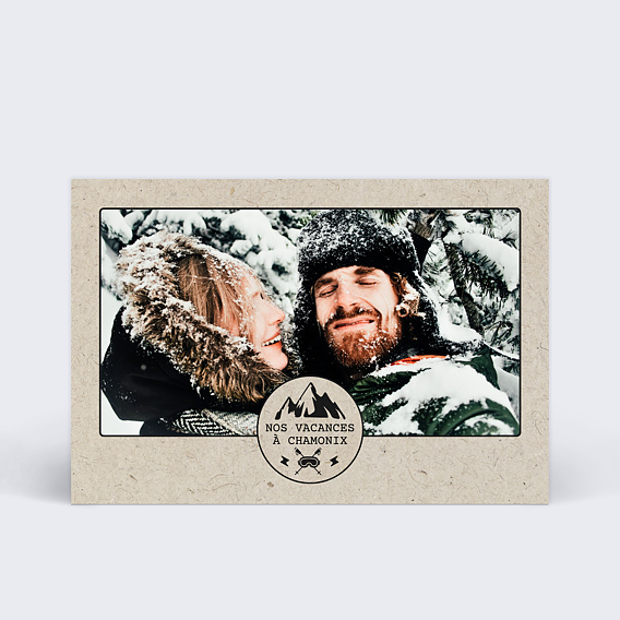 Carte Postale Hiver Vintage photo seule