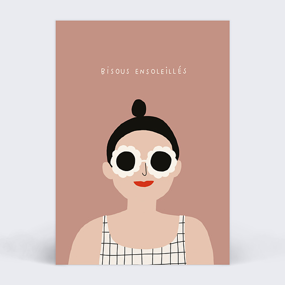 Carte postale Jennifer Bouron x Popcarte - Bisous Ensoleillés