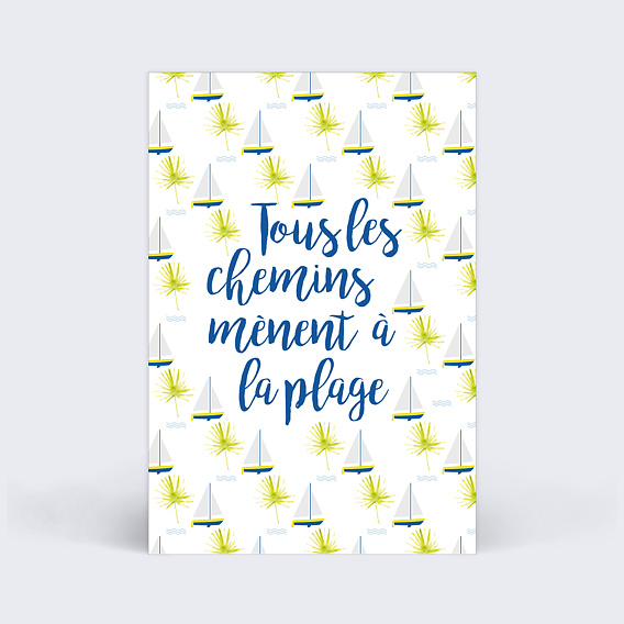 Carte Postale Le chemin des vacances