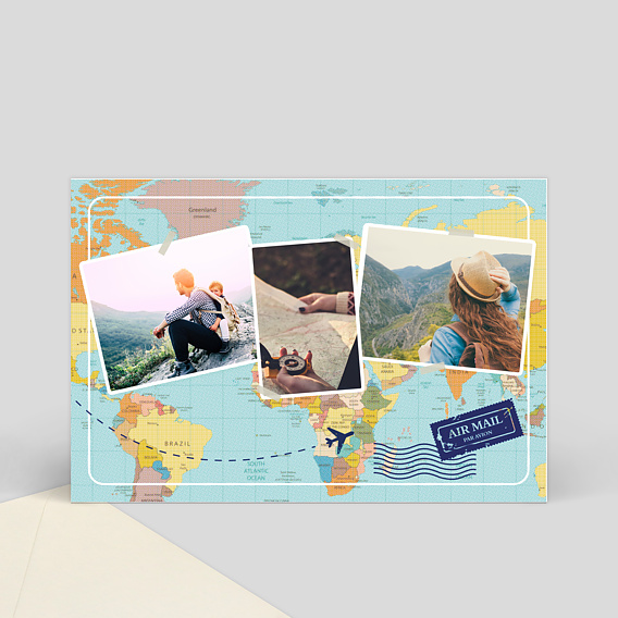 Carte Postale Mappemonde vintage