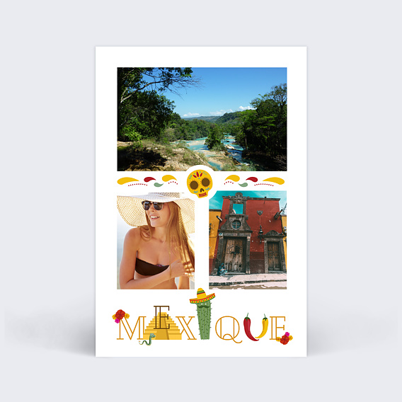 Carte postale Typographie Mexique