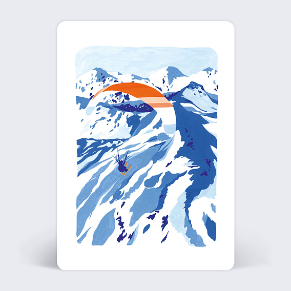 Carte postale Mona Leu-Leu x Popcarte - Parapente
