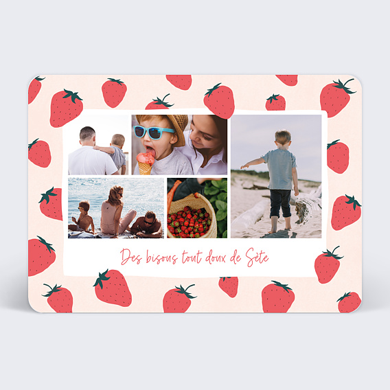 Carte Postale Motif Fraise