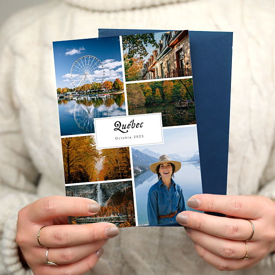 Carte postale Multiphoto Etiquette Automne