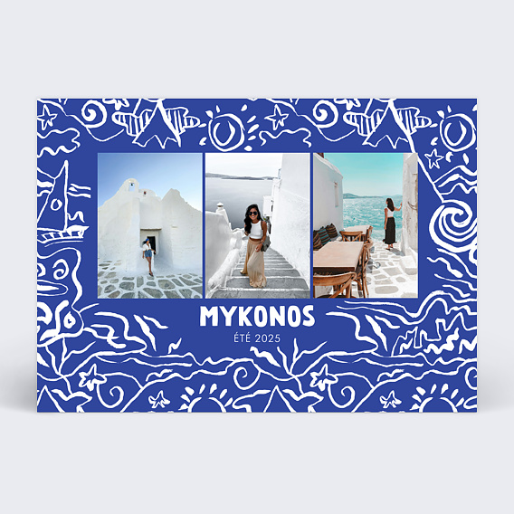 Carte postale Mykonos - Soi Paris x Popcarte