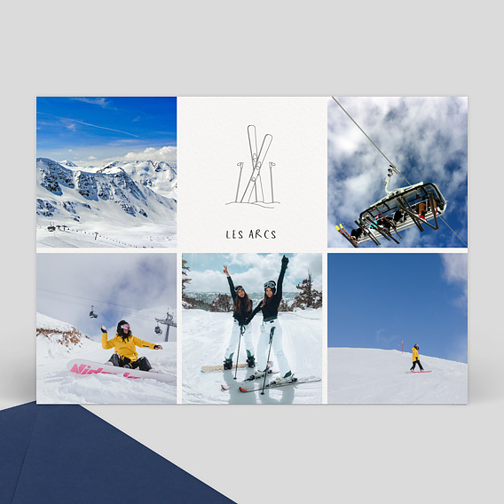 Carte Postale Paire de Skis