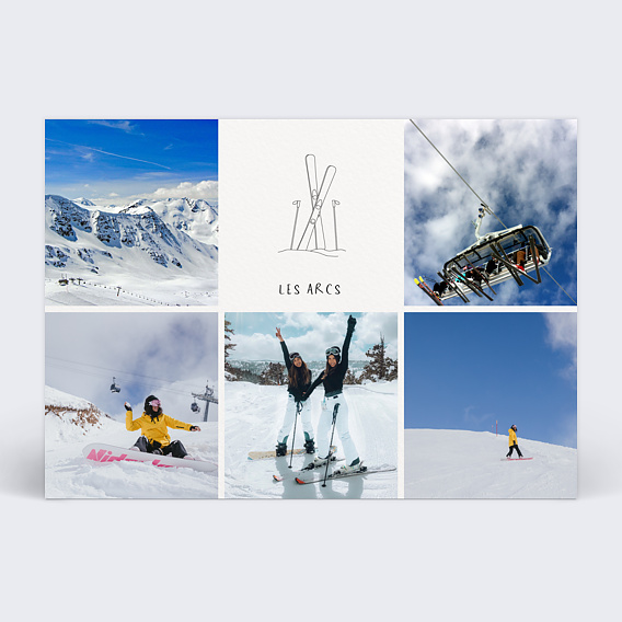 Carte Postale Paire de Skis