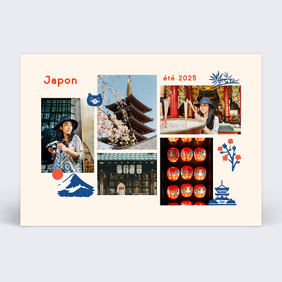 Carte postale Pêle Mêle Japon