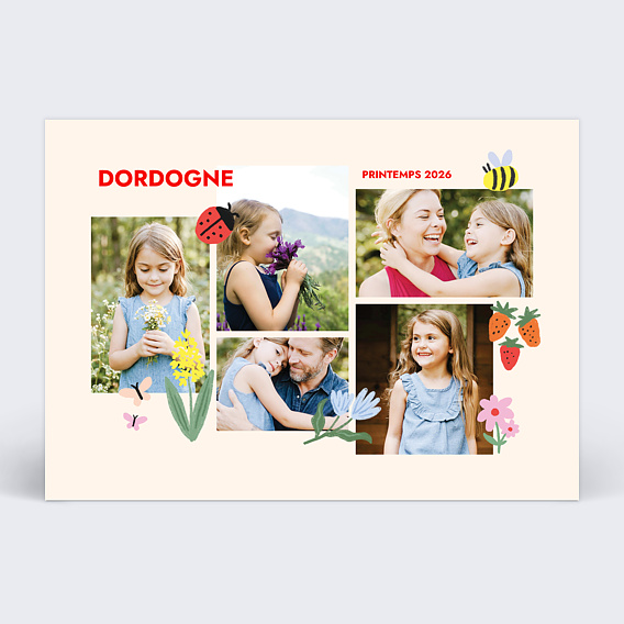 Carte postale Pêle-mêle printanier