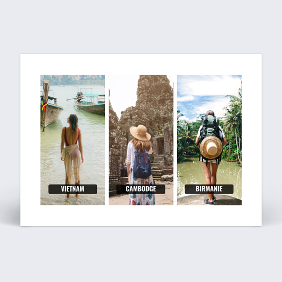 Carte postale Roadtrip étiquettes