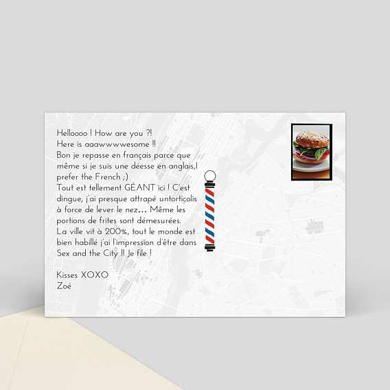 Carte postale New York Verso