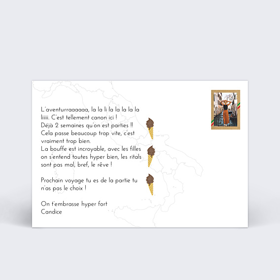 Carte Postale Typographie Italie