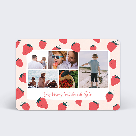 Carte Postale Motif Fraise
