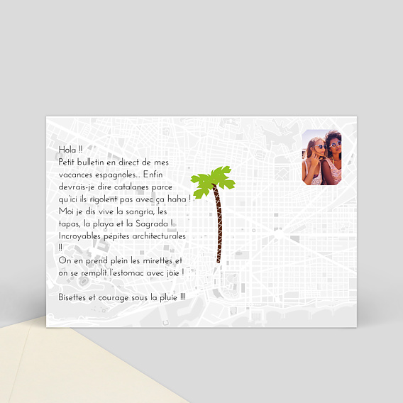 Carte postale Barcelone Verso