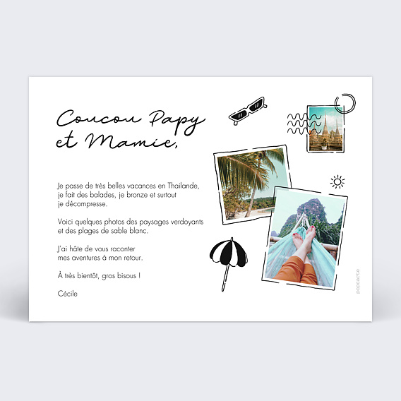 Carte postale  Animal Farniente Verso