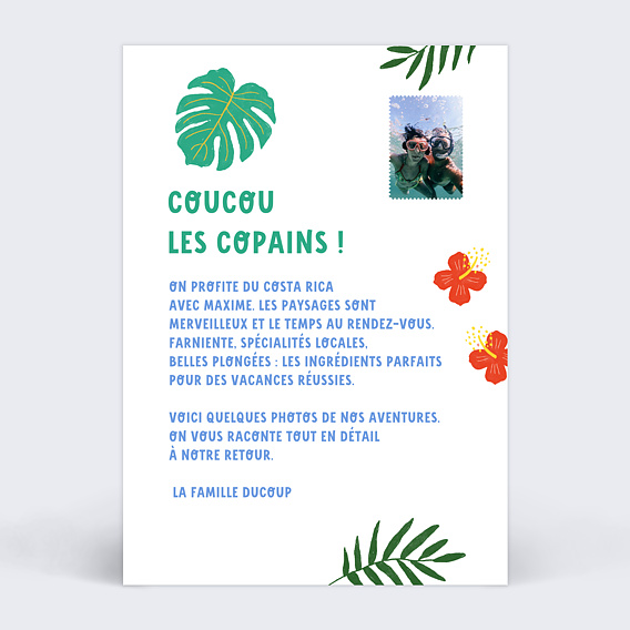 Carte postale Animaux de la Jungle Verso